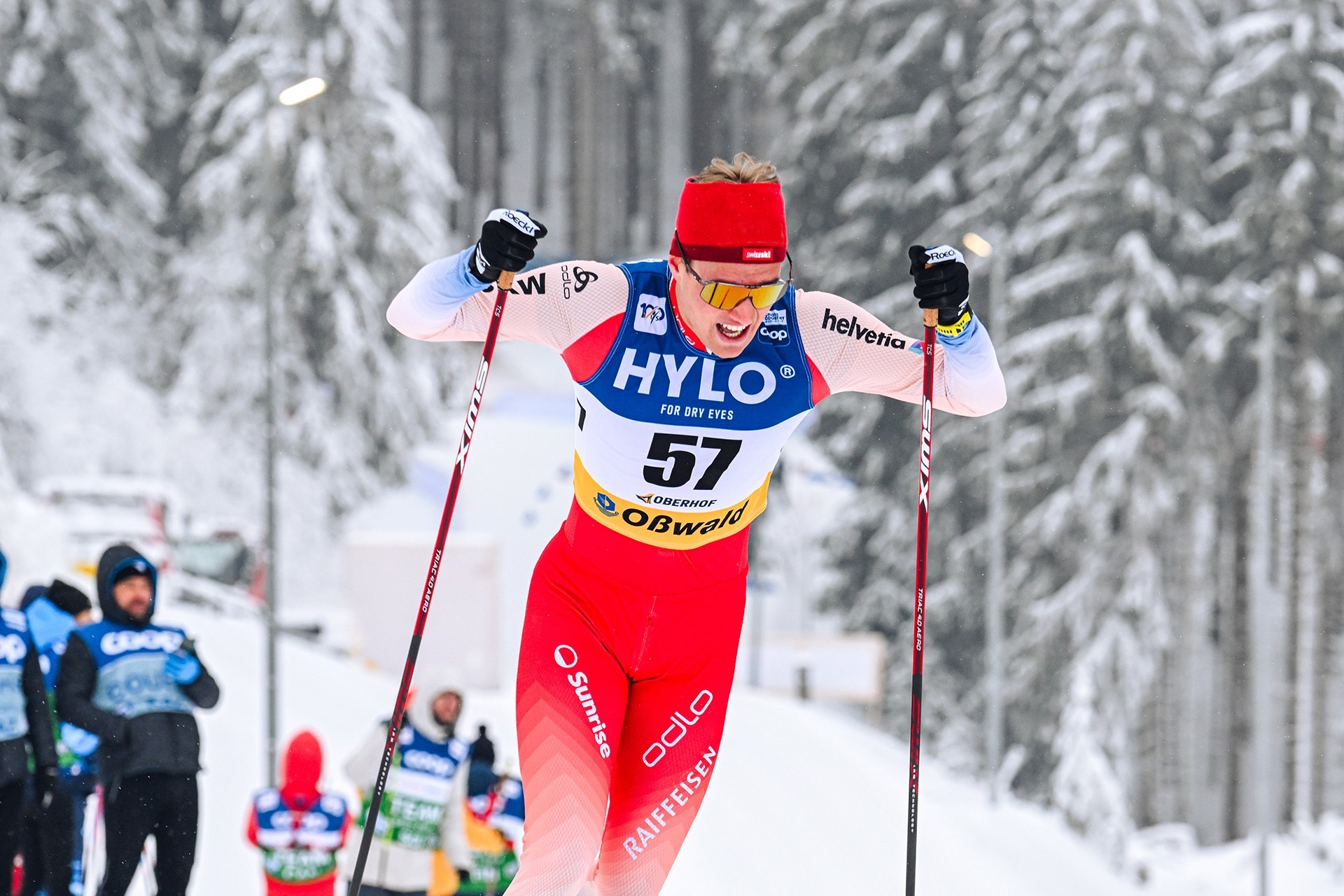 Ilan Pittier en course sur neige, Oberhof