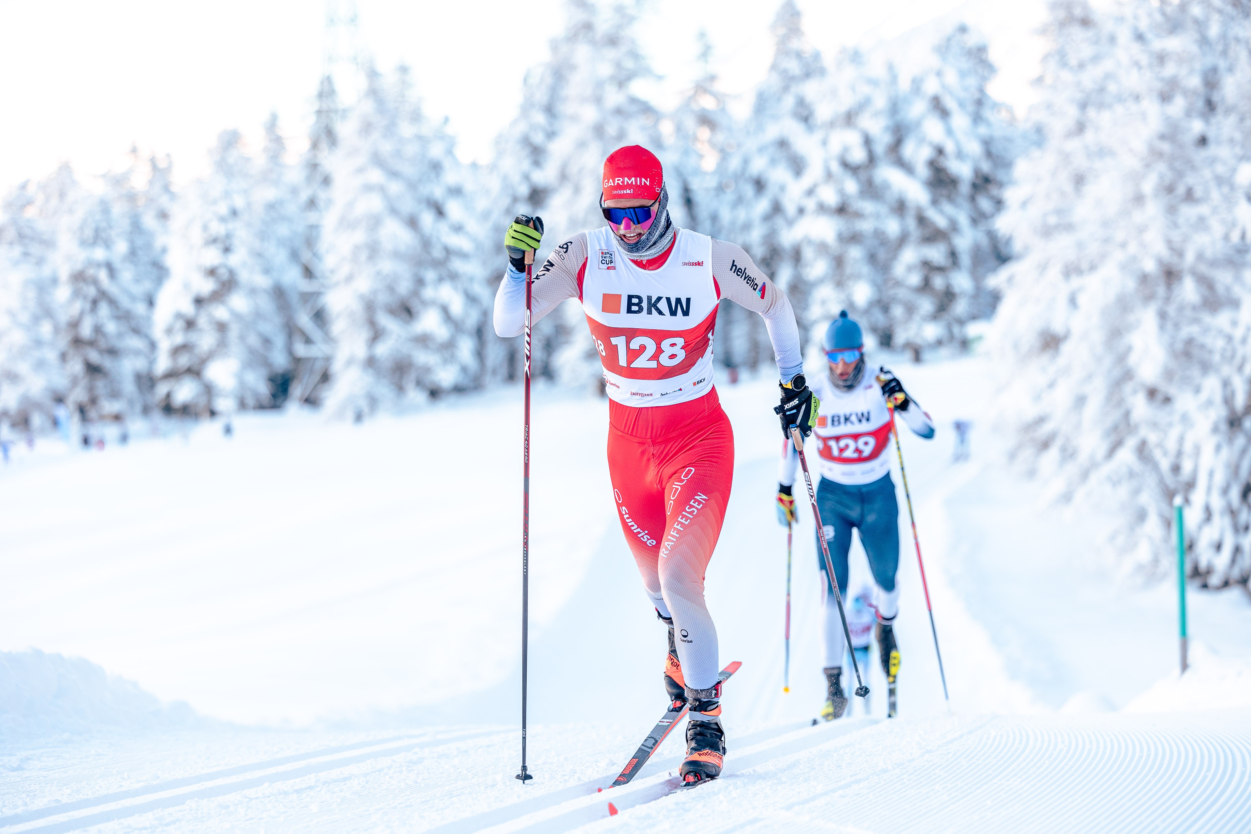 Ilan Pittier en course, BKW Swiss Cup, dossard 128