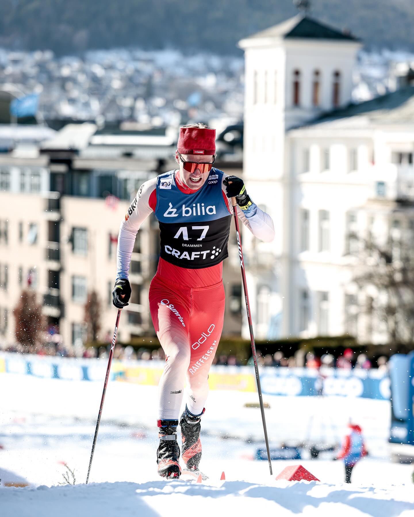 Ilan Pittier en course à Drammen, dossard 47